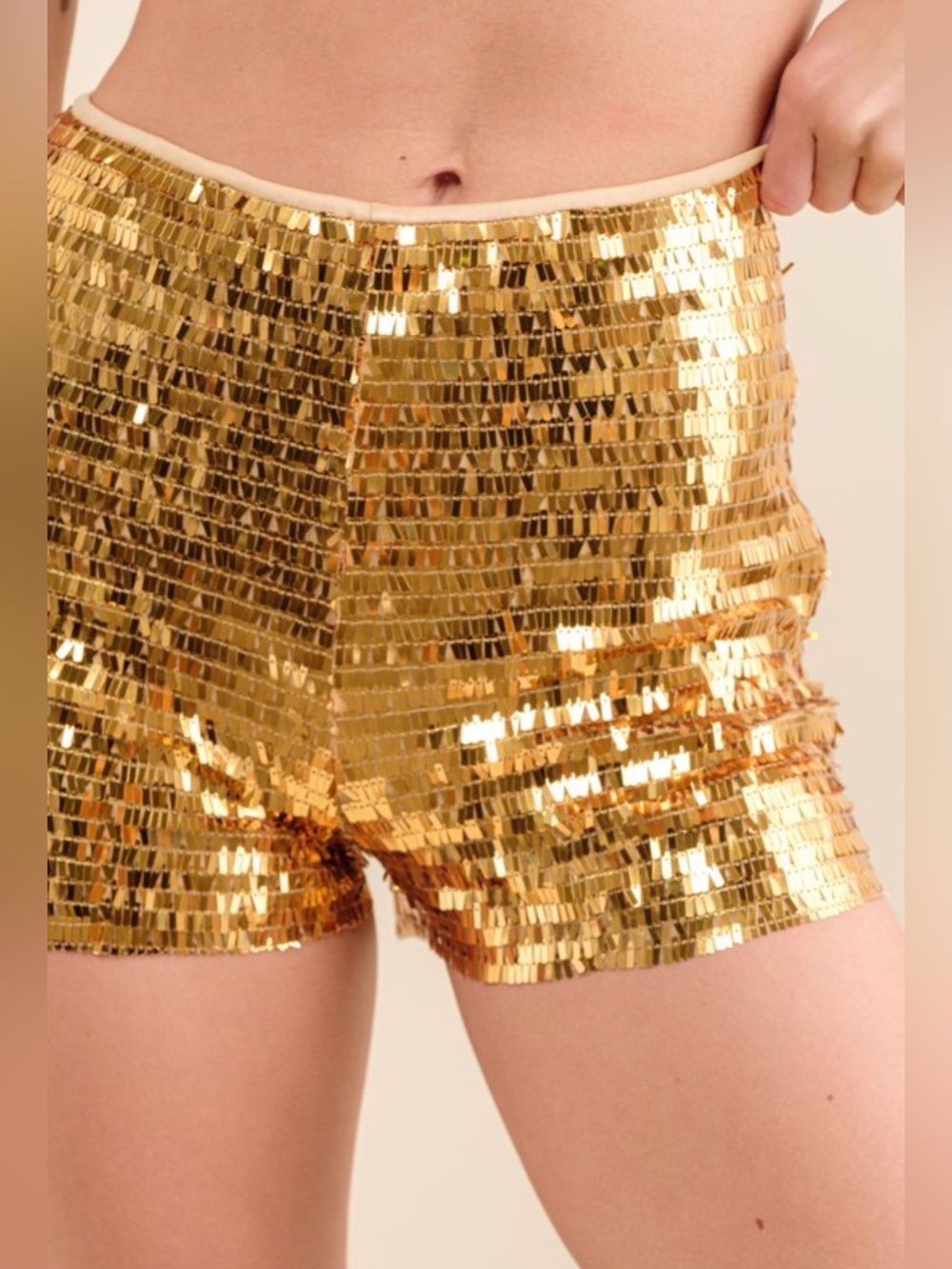 NWT Blue b Gold Sequin High-Waist Women's Shorts - Picture 3 of 7